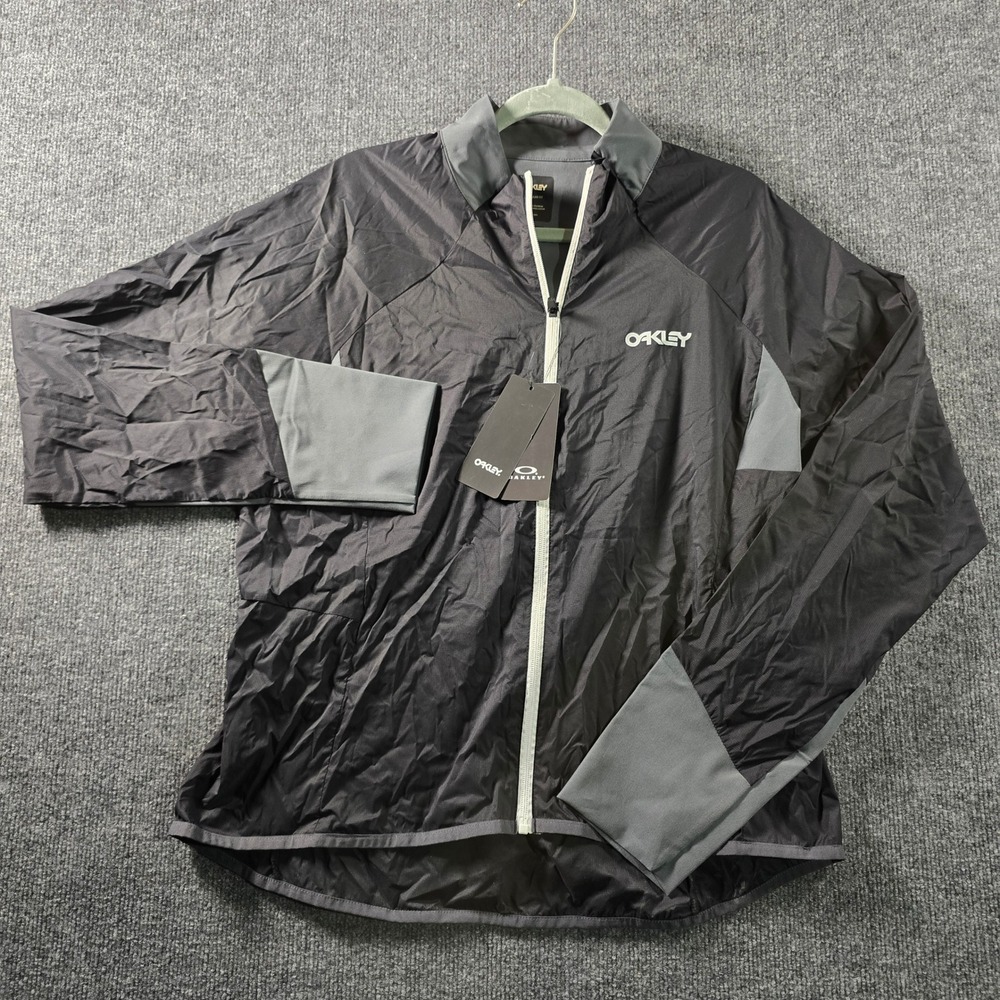 Oakley Elements MTB Jacket Womens XL Blackout Full Zip Cycling Windbreaker NEW